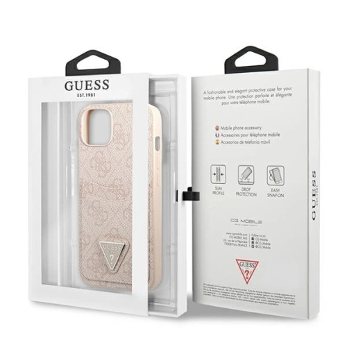 Kup Etui Guess GUHCP13MP4TPP Apple iPhone 13 różowy/pink hardcase 4G Triangle Logo Cardslot - GUE2207 - {ean13} - Sklep Home Screen
