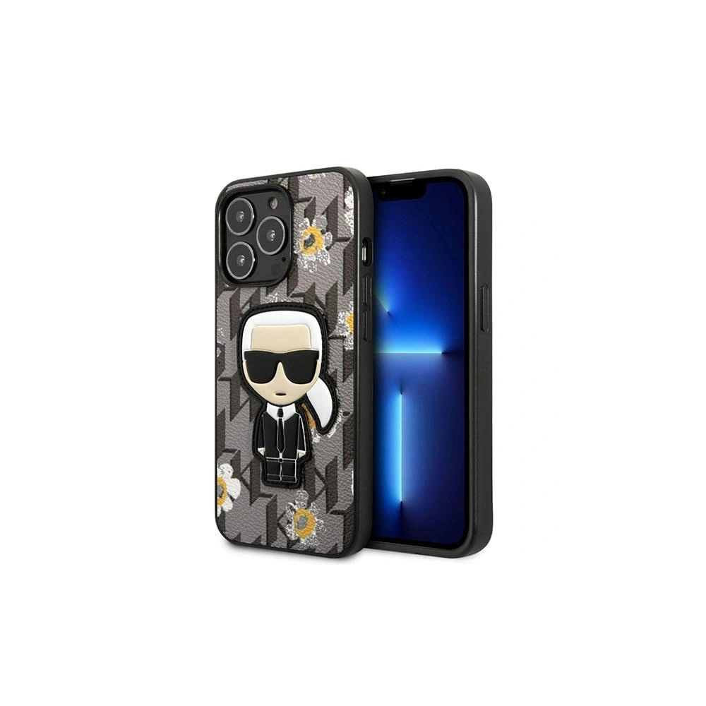 Etui Karl Lagerfeld KLHCP13XPMNFIK1 Apple iPhone 13 Pro Max szary/grey Flower Ikonik Karl