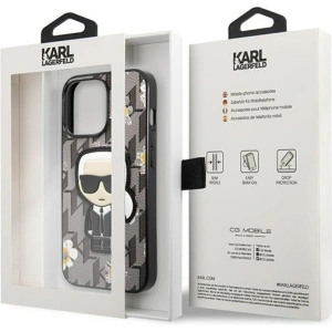 Buy Karl Lagerfeld KLHCP13XPMNFIK1 Apple iPhone 13 Pro Max grey Flower Ikonik Karl - KLD1213 - {ean13} - Home Screen Store Europe