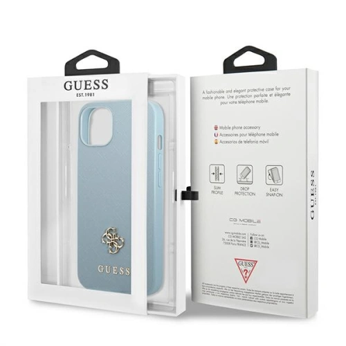Kup Etui Guess GUHCP13MPS4MB Apple iPhone 13 albastru/blue hardcase Saffiano 4G Small Metal Logo - GUE2209 - {ean13} - Sklep Home Screen