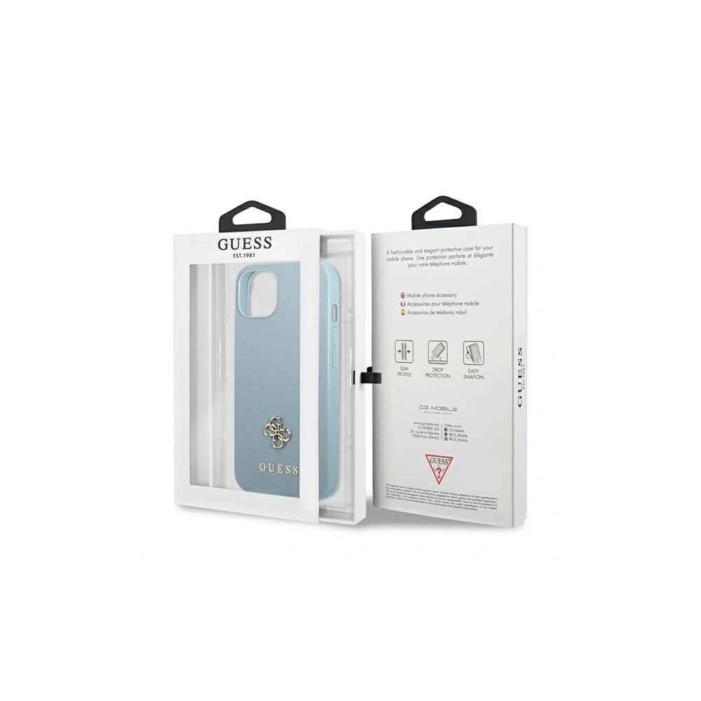 Etui Guess GUHCP13MPS4MB Apple iPhone 13 niebieski/blue hardcase Saffiano 4G Small Metal Logo