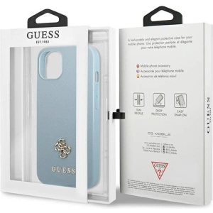 Kup Case Guess GUHCP13SPS4MB Apple iPhone 13 mini blau/hardcase Saffiano 4G Small Metal Logo - GUE2215 - {ean13} - Sklep Home Screen