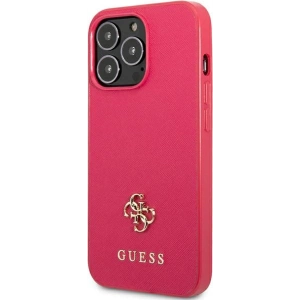 Buy Guess GUHCP13XPS4MF Apple iPhone 13 Pro Max pink hardcase Saffiano 4G Small Metal Logo - GUE2222 - {ean13} - Home Screen Store Europe