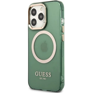 Kup Etui Guess GUHMP13LHTCMA Apple iPhone 13 Pro zielony/khaki hard case Gold Outline Translucent MagSafe - GUE2223 - {ean13} - Sklep Home Screen