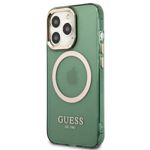 Kup Etui Guess GUHMP13LHTCMA Apple iPhone 13 Pro zöld/khaki kemény tok Arany Keret Áttetsző MagSafe - GUE2223 - {ean13} - Sklep Home Screen