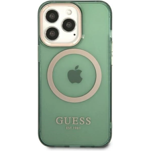 Kup Etui Guess GUHMP13LHTCMA Apple iPhone 13 Pro zielony/khaki hard case Gold Outline Translucent MagSafe - GUE2223 - {ean13} - Sklep Home Screen