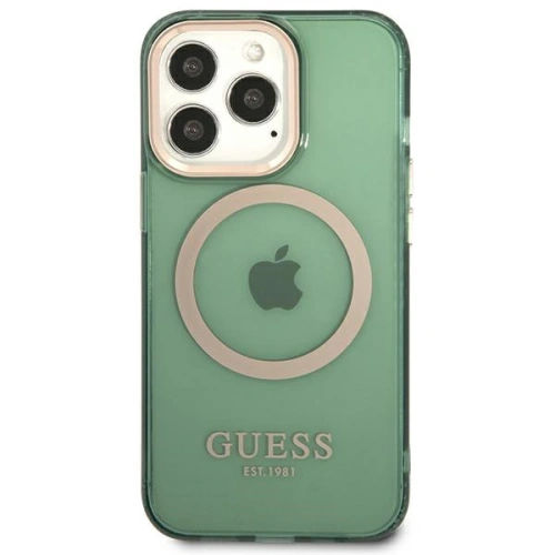 Kup Etui Guess GUHMP13LHTCMA Apple iPhone 13 Pro zöld/khaki kemény tok Arany Keret Áttetsző MagSafe - GUE2223 - {ean13} - Sklep Home Screen