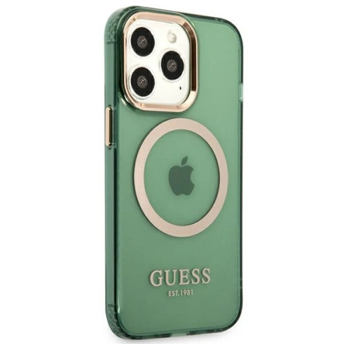 Kup Etui Guess GUHMP13LHTCMA Apple iPhone 13 Pro zöld/khaki kemény tok Arany Keret Áttetsző MagSafe - GUE2223 - {ean13} - Sklep Home Screen