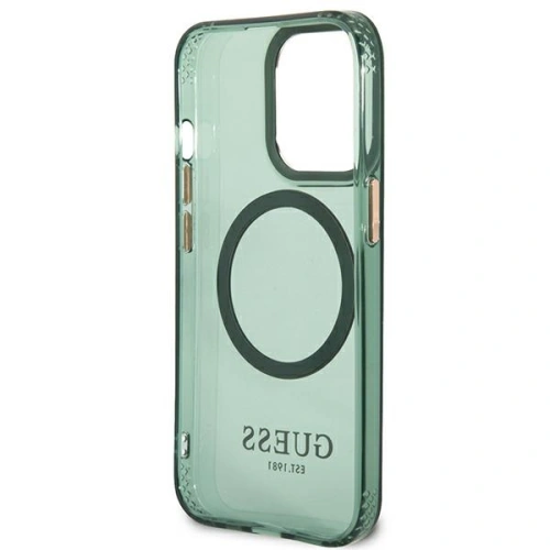 Kup Etui Guess GUHMP13LHTCMA Apple iPhone 13 Pro zöld/khaki kemény tok Arany Keret Áttetsző MagSafe - GUE2223 - {ean13} - Sklep Home Screen