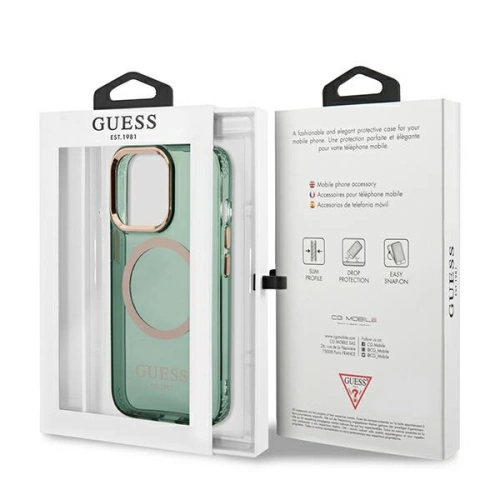 Kup Etui Guess GUHMP13LHTCMA Apple iPhone 13 Pro zöld/khaki kemény tok Arany Keret Áttetsző MagSafe - GUE2223 - {ean13} - Sklep Home Screen