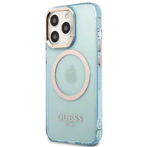 Kup Etui Guess GUHMP13LHTCMB Apple iPhone 13 Pro albastru/blue hard case Gold Outline Translucent MagSafe - GUE2224 - {ean13} - Sklep Home Screen