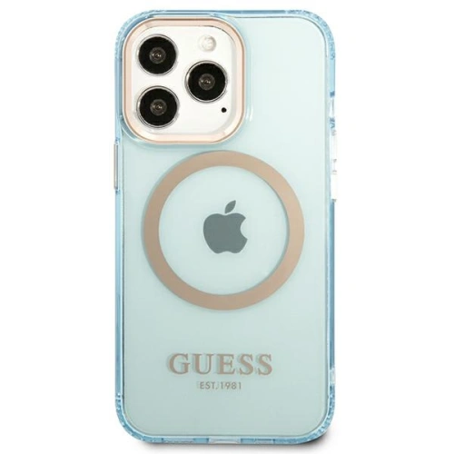 Kup Etui Guess GUHMP13LHTCMB Apple iPhone 13 Pro albastru/blue hard case Gold Outline Translucent MagSafe - GUE2224 - {ean13} - Sklep Home Screen