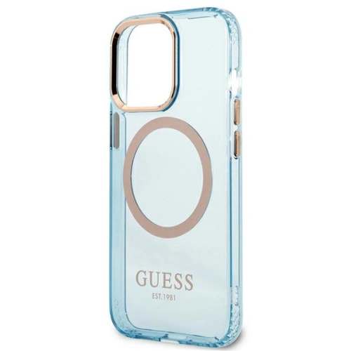 Kup Etui Guess GUHMP13LHTCMB Apple iPhone 13 Pro albastru/blue hard case Gold Outline Translucent MagSafe - GUE2224 - {ean13} - Sklep Home Screen