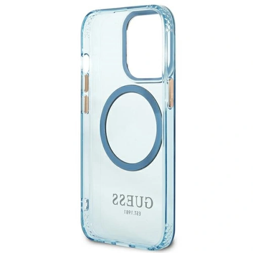 Kup Etui Guess GUHMP13LHTCMB Apple iPhone 13 Pro albastru/blue hard case Gold Outline Translucent MagSafe - GUE2224 - {ean13} - Sklep Home Screen