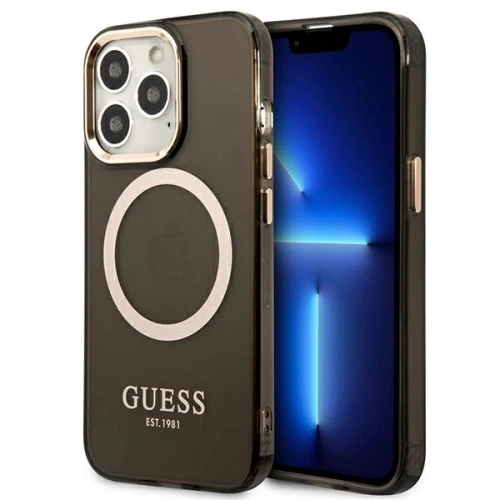 Kup Etui Guess GUHMP13LHTCMK Apple iPhone 13 Pro fekete/black kemény tok Arany Keret Áttetsző MagSafe - GUE2225 - {ean13} - Sklep Home Screen