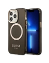 Etui Guess GUHMP13LHTCMK Apple iPhone 13 Pro negru/black hard case Gold Outline Translucent MagSafe