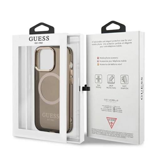 Kup Etui Guess GUHMP13LHTCMK Apple iPhone 13 Pro fekete/black kemény tok Arany Keret Áttetsző MagSafe - GUE2225 - {ean13} - Sklep Home Screen