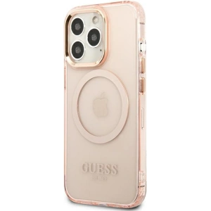 Kup Etui Guess GUHMP13LHTCMP Apple iPhone 13 Pro różowy/pink hard case Gold Outline Translucent MagSafe - GUE2226 - {ean13} - Sklep Home Screen
