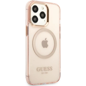 Kup Etui Guess GUHMP13LHTCMP Apple iPhone 13 Pro różowy/pink hard case Gold Outline Translucent MagSafe - GUE2226 - {ean13} - Sklep Home Screen