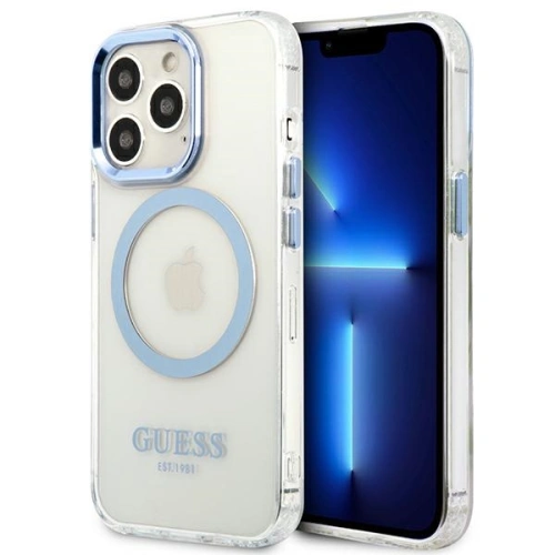 Kup Etui Guess GUHMP13LHTRMB Apple iPhone 13 Pro kék/kék kemény tok Fém keret Magsafe - GUE2227 - {ean13} - Sklep Home Screen