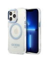 Etui Guess GUHMP13LHTRMB Apple iPhone 13 Pro albastru/blue hard case Metal Outline Magsafe