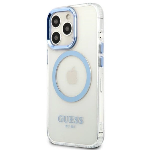 Kup Etui Guess GUHMP13LHTRMB Apple iPhone 13 Pro kék/kék kemény tok Fém keret Magsafe - GUE2227 - {ean13} - Sklep Home Screen