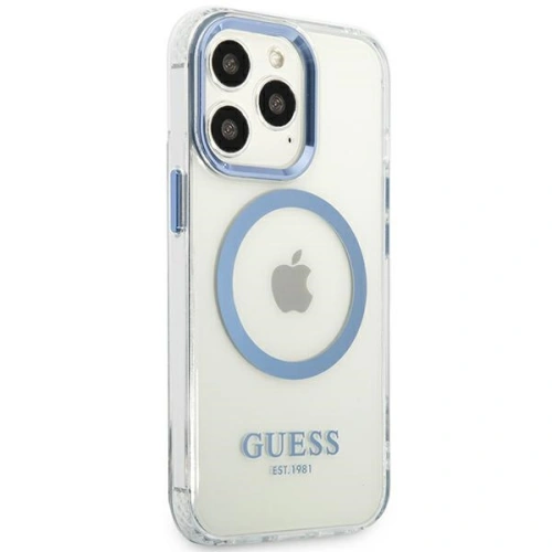 Kup Etui Guess GUHMP13LHTRMB Apple iPhone 13 Pro modrý/blue hard case Metal Outline Magsafe - GUE2227 - {ean13} - Sklep Home Screen