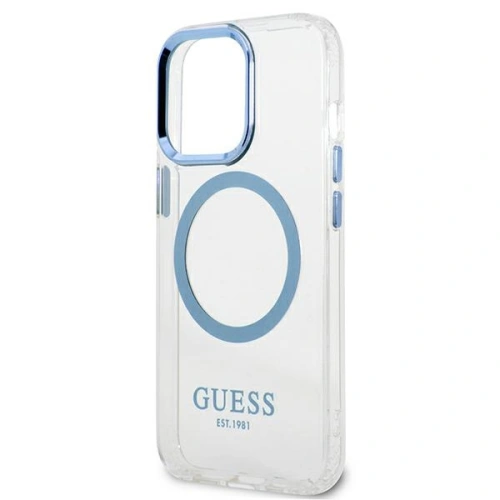 Kup Etui Guess GUHMP13LHTRMB Apple iPhone 13 Pro modrý/blue hard case Metal Outline Magsafe - GUE2227 - {ean13} - Sklep Home Screen