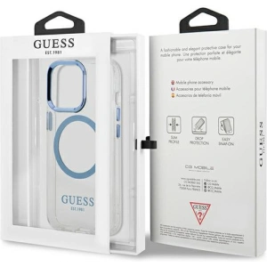 Kup Etui Guess GUHMP13LHTRMB Apple iPhone 13 Pro niebieski/blue hard case Metal Outline Magsafe - GUE2227 - {ean13} - Sklep Home Screen