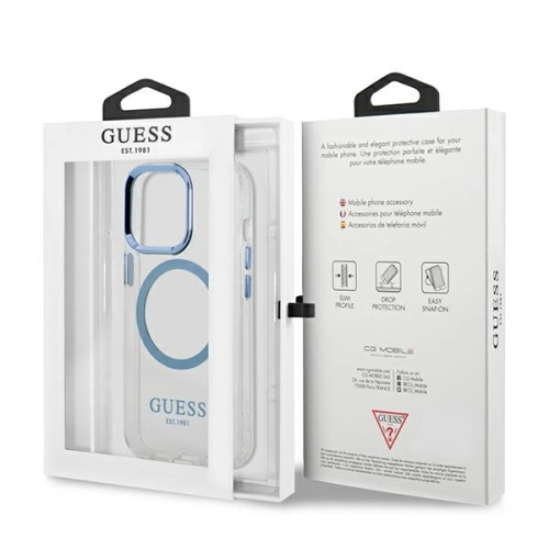 Kup Etui Guess GUHMP13LHTRMB Apple iPhone 13 Pro kék/kék kemény tok Fém keret Magsafe - GUE2227 - {ean13} - Sklep Home Screen