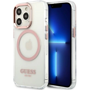 Kup Etui Guess GUHMP13LHTRMP Apple iPhone 13 Pro różowy/pink hard case Metal Outline Magsafe - GUE2228 - {ean13} - Sklep Home Screen