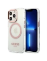 Etui Guess GUHMP13LHTRMP Apple iPhone 13 Pro růžový/pink hard case Metal Outline Magsafe
