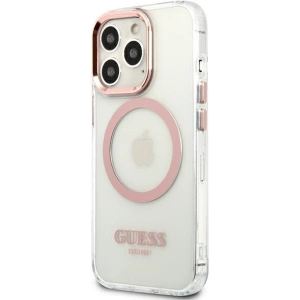 Kup Etui Guess GUHMP13LHTRMP Apple iPhone 13 Pro różowy/pink hard case Metal Outline Magsafe - GUE2228 - {ean13} - Sklep Home Screen