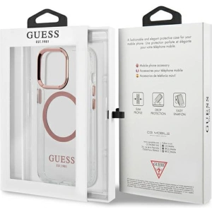 Kup Etui Guess GUHMP13LHTRMP Apple iPhone 13 Pro różowy/pink hard case Metal Outline Magsafe - GUE2228 - {ean13} - Sklep Home Screen