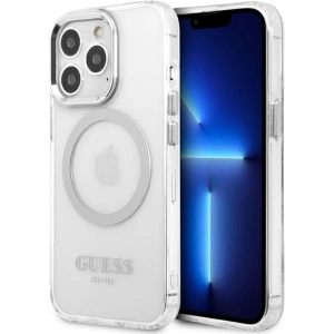Kup Etui Guess GUHMP13LHTRMS Apple iPhone 13 Pro srebrny/silver hard case Metal Outline Magsafe - GUE2229 - {ean13} - Sklep Home Screen