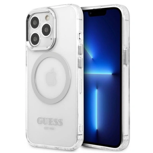 Kup Etui Guess GUHMP13LHTRMS Apple iPhone 13 Pro stříbrný/silver hard case Metal Outline Magsafe - GUE2229 - {ean13} - Sklep Home Screen
