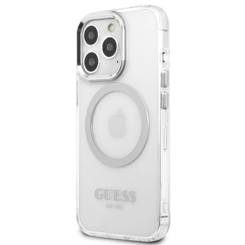 Kup Etui Guess GUHMP13LHTRMS Apple iPhone 13 Pro stříbrný/silver hard case Metal Outline Magsafe - GUE2229 - {ean13} - Sklep Home Screen
