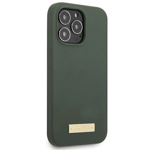 Kup Etui Guess GUHMP13LSPLA Apple iPhone 13 Pro zelené/khaki tvrdé pouzdro Silikonová logo deska MagSafe - GUE2230 - {ean13} - Sklep Home Screen