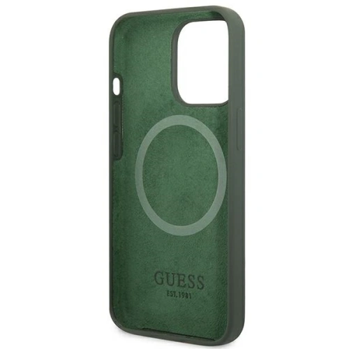 Kup Etui Guess GUHMP13LSPLA Apple iPhone 13 Pro zelené/khaki tvrdé pouzdro Silikonová logo deska MagSafe - GUE2230 - {ean13} - Sklep Home Screen