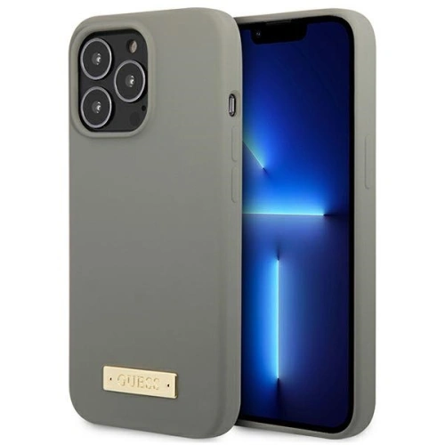 Kup Etui Guess GUHMP13LSPLG Apple iPhone 13 Pro gri/grey carcasă tare Silicon Logo Plate MagSafe - GUE2231 - {ean13} - Sklep Home Screen