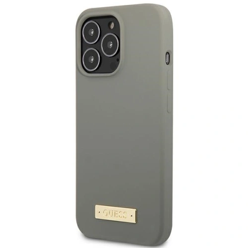 Kup Etui Guess GUHMP13LSPLG Apple iPhone 13 Pro gri/grey carcasă tare Silicon Logo Plate MagSafe - GUE2231 - {ean13} - Sklep Home Screen
