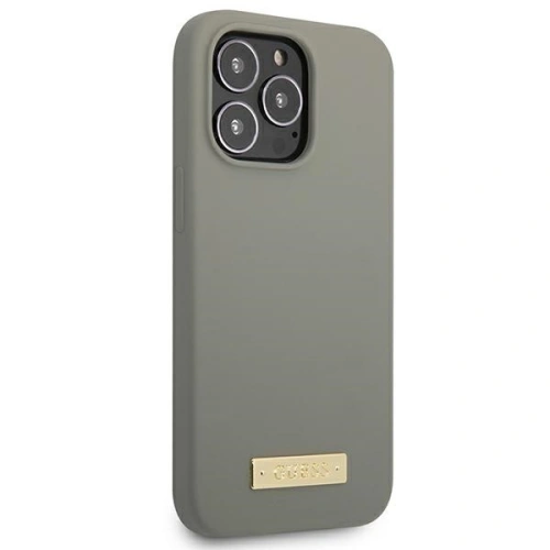Kup Etui Guess GUHMP13LSPLG Apple iPhone 13 Pro gri/grey carcasă tare Silicon Logo Plate MagSafe - GUE2231 - {ean13} - Sklep Home Screen