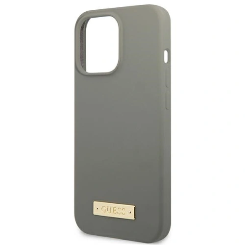 Kup Etui Guess GUHMP13LSPLG Apple iPhone 13 Pro gri/grey carcasă tare Silicon Logo Plate MagSafe - GUE2231 - {ean13} - Sklep Home Screen