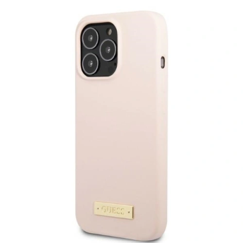 Kup Etui Guess GUHMP13LSPLP Apple iPhone 13 Pro różowy/pink hard case Silicone Logo Plate MagSafe - GUE2233 - {ean13} - Sklep Home Screen