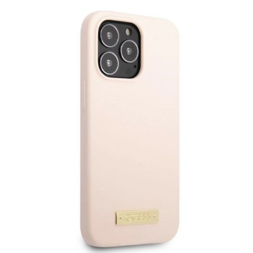 Kup Etui Guess GUHMP13LSPLP Apple iPhone 13 Pro różowy/pink hard case Silicone Logo Plate MagSafe - GUE2233 - {ean13} - Sklep Home Screen