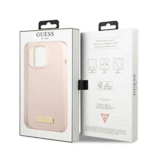 Kup Etui Guess GUHMP13LSPLP Apple iPhone 13 Pro różowy/pink hard case Silicone Logo Plate MagSafe - GUE2233 - {ean13} - Sklep Home Screen