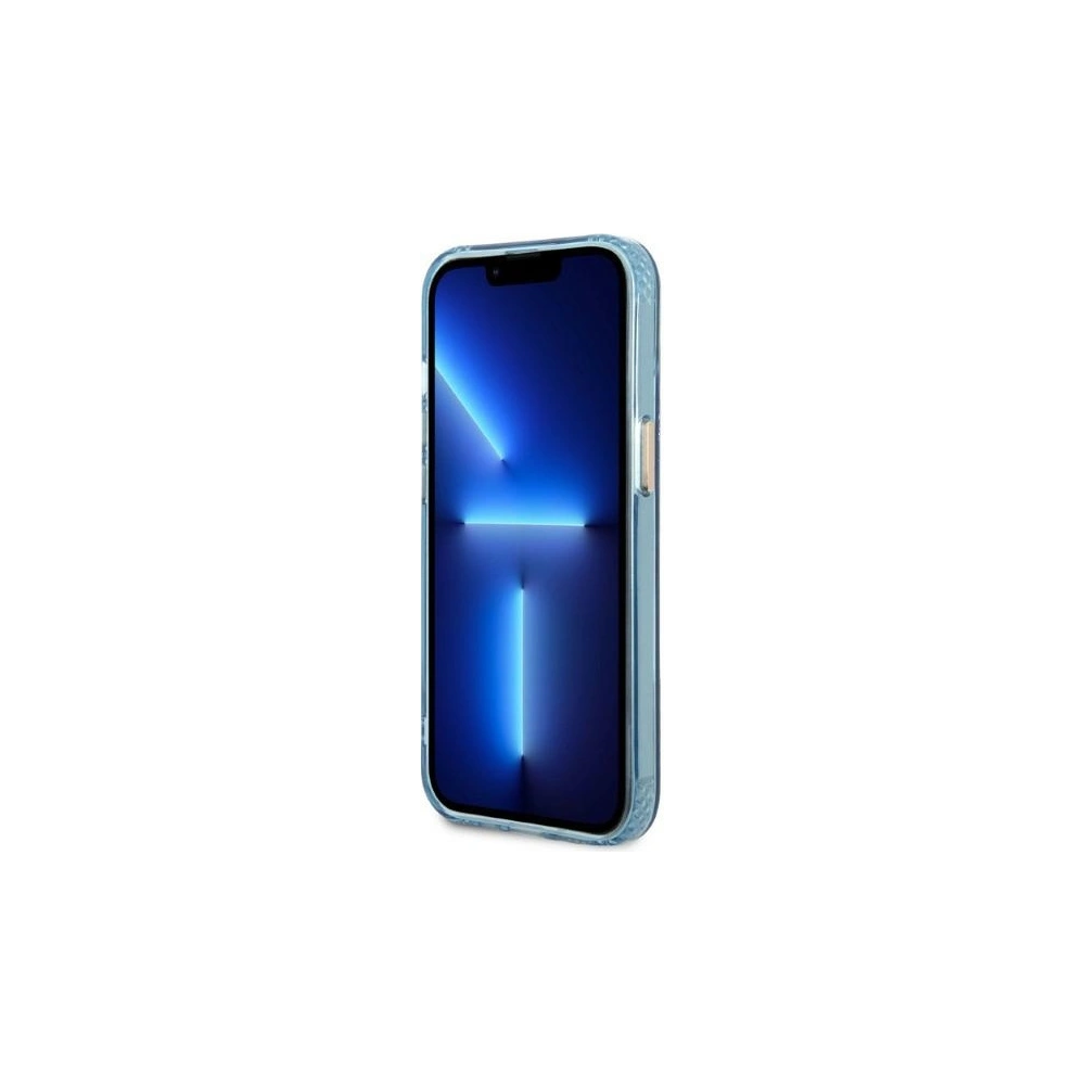 Etui Guess GUHMP13MHTCMB Apple iPhone 13 niebieski/blue hard case Gold Outline Translucent MagSafe