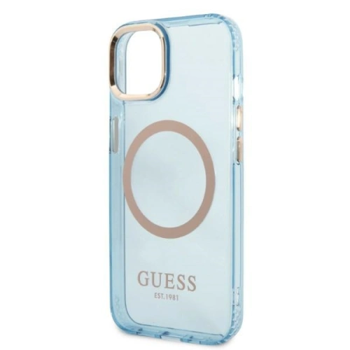 Kup Etui Guess GUHMP13MHTCMB Apple iPhone 13 albastru/blue hard case Gold Outline Translucent MagSafe - GUE2234 - {ean13} - Sklep Home Screen