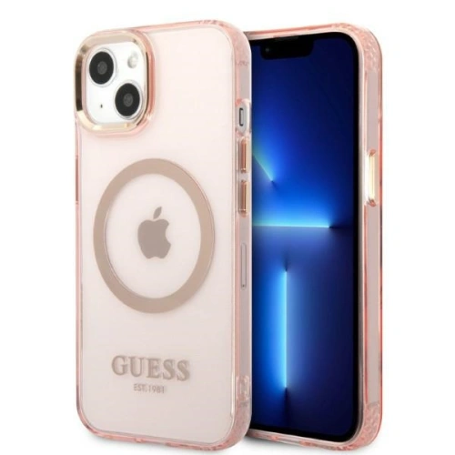 Kup Etui Guess GUHMP13MHTCMP Apple iPhone 13 rozie/pink hard case Gold Outline Translucent MagSafe - GUE2236 - {ean13} - Sklep Home Screen