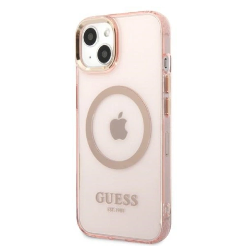 Kup Etui Guess GUHMP13MHTCMP Apple iPhone 13 rozie/pink hard case Gold Outline Translucent MagSafe - GUE2236 - {ean13} - Sklep Home Screen